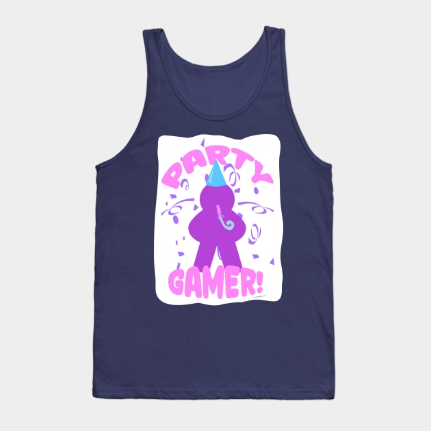 Party Gamer Fun Meeple Boardgame Slogan Tank Top by Tshirtfort